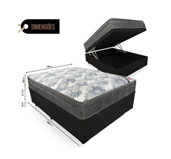 Cama Box Baú Casal 138 Suede Bege com Colchão - D26 Ortobom Iso Superpocket 66x138x188 - 2