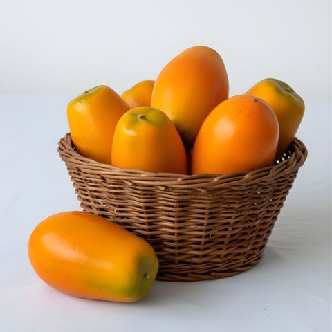 7 Mamões Artificiais Decorativos Fruta Realista Ambiente Temático Cenários Decoração Festa Exposição