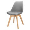 Cadeira Charles Eames Leda Design Wood Estofada Base Madeira Cinza - 1