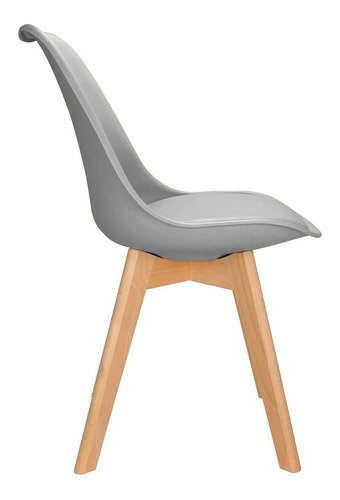 Cadeira Charles Eames Leda Design Wood Estofada Base Madeira Cinza - 9