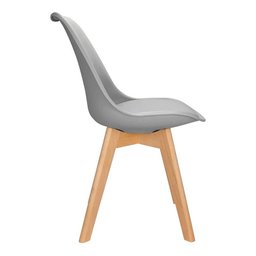 Cadeira Charles Eames Leda Design Wood Estofada Base Madeira Cinza - 9