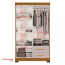 Ver imagem 4 de Guarda-roupa Nt5005 1080mm 4 Portas 2 Gavetas Notavel Móveis