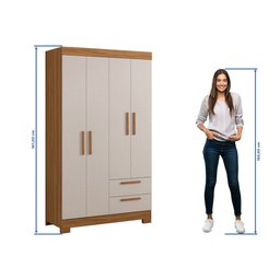 Guarda-roupa Nt5005 1080mm 4 Portas 2 Gavetas Notavel Móveis - 4