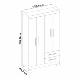 Guarda-roupa Nt5005 1080mm 4 Portas 2 Gavetas Notavel Móveis - 5