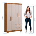 Ver imagem 5 de Guarda-roupa Nt5005 1080mm 4 Portas 2 Gavetas Notavel Móveis