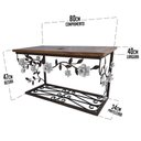 Ver imagem 2 de Bancada de Madeira e Ferro com Rosas em Verniz Para Banheiros Libertas Rosas Artesanato Bancada Rosa