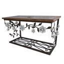 Ver imagem 5 de Bancada de Madeira e Ferro com Rosas em Verniz Para Banheiros Libertas Rosas Artesanato Bancada Rosa