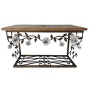 Ver imagem 6 de Bancada de Madeira e Ferro com Rosas em Verniz Para Banheiros Libertas Rosas Artesanato Bancada Rosa