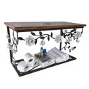 Ver imagem 4 de Bancada de Madeira e Ferro com Rosas em Verniz Para Banheiros Libertas Rosas Artesanato Bancada Rosa