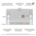 Ver imagem 6 de Painel Com Suporte Tv 60" E 4 Leds Vegas Multimóveis V3678 Branco Branco