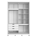 Ver imagem 4 de Guarda-Roupa Solteiro com Espelho 100% MDF 2 Portas Correr 3 Gavetas Multimóveis CR35399 Branco