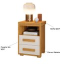 Ver imagem 2 de Mesa de Cabeceira 2 Gavetas Lóquio 100% Mdf - Casa Chick Cinamomo/off White