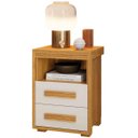 Ver imagem 1 de Mesa de Cabeceira 2 Gavetas Lóquio 100% Mdf - Casa Chick Cinamomo/off White