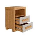 Ver imagem 7 de Mesa de Cabeceira 2 Gavetas Lóquio 100% Mdf - Casa Chick Cinamomo/off White
