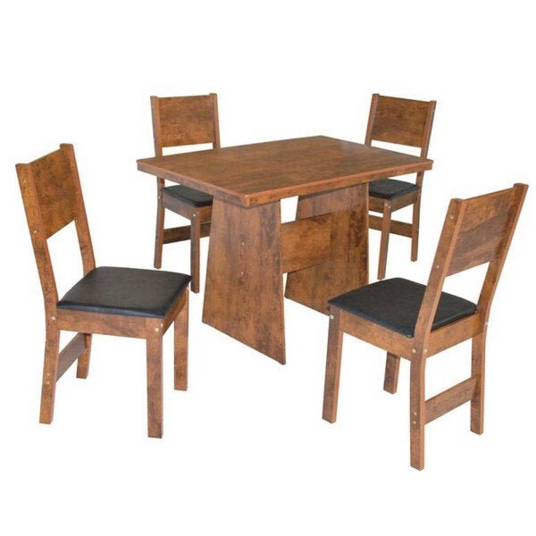 Conjunto Mesa Destak Ret 4 Cadeiras Milena São Carlos - 1