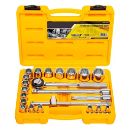 Jogo De Soquete Estriado 1/2 Pol 8 A 32mm 22 Peças - Fertak - 2
