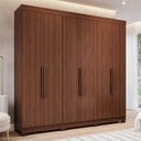 Ver imagem 1 de Guarda-Roupa Casal 6 Portas com Pés 234cm 100% MDF Boston Espresso Móveis Marrom/Jequitiba