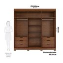 Ver imagem 4 de Guarda-Roupa Casal 6 Portas com Pés 234cm 100% MDF Boston Espresso Móveis Marrom/Jequitiba
