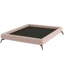 Ver imagem 1 de Cama Box Casal Base Bipartida Nami com Pés de Metal Revestimento em Linho Rosa Claro Casa N