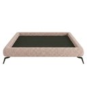 Ver imagem 4 de Cama Box Casal Base Bipartida Nami com Pés de Metal Revestimento em Linho Rosa Claro Casa N