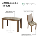 Ver imagem 5 de Conjunto Sala de Jantar Magnólia Mesa Tampo de Vidro 4 Cadeiras Rustic/Crema/Lírio Bege Madesa
