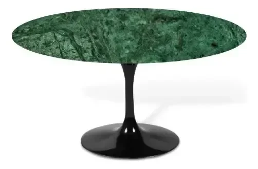 Mesa Saarinen 70cm em Mármore Verde Guatemala