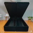 Ver imagem 4 de Box Baú Bipartido Queen 79 Blindado na Chapa de Madeira - Suede Preto
