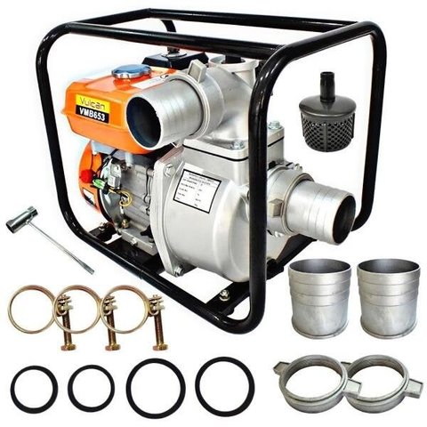 Motobomba Profissional Vulcan VMB653 á Gasolina Motor 4T Partida Manual Com Sucção de 7 Metros