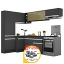 Ver imagem 3 de Cozinha Completa de Canto Veneza Mp2087 Multimóveis Preto/branco + Brinde Jogo de Panelas Tramontina
