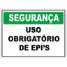 Placas Epi Uso Obrigatório Segurança Sinalização Modelo 2 20x30cm Tacolado 05 Unidades - 1