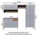Ver imagem 4 de Armário de Cozinha Completa 229cm Rustic/Cinza Emilly Pop Madesa