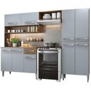 Ver imagem 3 de Armário de Cozinha Completa 229cm Rustic/Cinza Emilly Pop Madesa