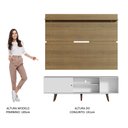 Ver imagem 6 de Rack Madesa Dubai e Painel para TV até 65 Polegadas com Pés Branco/Rustic 095Z Cor:Branco/Rustic