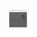 Ver imagem 4 de Gaveteiro Suspenso 33cm x 40cm 2 Gavetas com Chave para Mesa Escrivaninha de Escritório Corporate Cinza/Sagrado com Branco