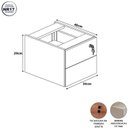 Ver imagem 3 de Gaveteiro Suspenso 33cm x 40cm 2 Gavetas com Chave para Mesa Escrivaninha de Escritório Corporate Cinza/Sagrado com Branco