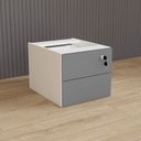 Ver imagem 1 de Gaveteiro Suspenso 33cm x 40cm 2 Gavetas com Chave para Mesa Escrivaninha de Escritório Corporate Cinza/Sagrado com Branco