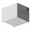 Ver imagem 5 de Gaveteiro Suspenso 33cm x 40cm 2 Gavetas com Chave para Mesa Escrivaninha de Escritório Corporate Cinza/Sagrado com Branco