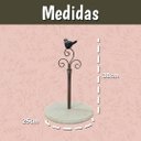 Ver imagem 2 de Suporte Doce Cupcake Ferro Marrom Pássaro Arabesco Prato Madeira Elegância Rústica Sofisticação Idea