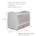 Ver imagem 3 de Berço Mini Cama com Suporte Mosquiteiro Confort Espresso Móveis Branco
