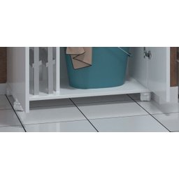Armário Multiuso Lavanderia 2 Portas Branco 160x60cm – Ajlstore | 4 Prateleiras e Espaço Lateral - 3