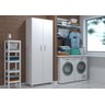 Armário Multiuso Lavanderia 2 Portas Branco 160x60cm – Ajlstore | 4 Prateleiras e Espaço Lateral - 4