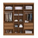 Ver imagem 3 de Guarda-roupa Casal Darwin 6 Portas 4 Gavetas 100% Mdf Off White/nogueira - Doripel Móveis
