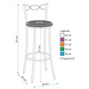 Ver imagem 2 de Kit 2 Banquetas Cromadas BC51A de Metal e Assento Espuma D15 Treparoni
