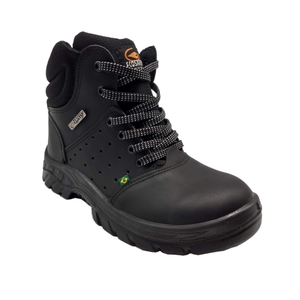 Bota de Segurança Preta Ecosafety Ca 46122 com Bico Pvc ? Calçado de Proteção Individual, Antiderrap