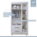 Ver imagem 6 de Quarto de Bebê Completo 100 Mdf com Guarda-roupa, Cômoda e Mini Berço Estelar Tigus Baby