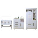 Ver imagem 2 de Quarto de Bebê Completo 100 Mdf com Guarda-roupa, Cômoda e Mini Berço Estelar Tigus Baby