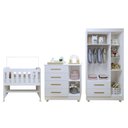 Ver imagem 3 de Quarto de Bebê Completo 100 Mdf com Guarda-roupa, Cômoda e Mini Berço Estelar Tigus Baby