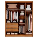 Ver imagem 3 de Guarda Roupa Casal Sevilha 4 Portas com Vidro Reflecta e 3 Gavetas Cinamomo Fendi Fosco - Novo Horiz