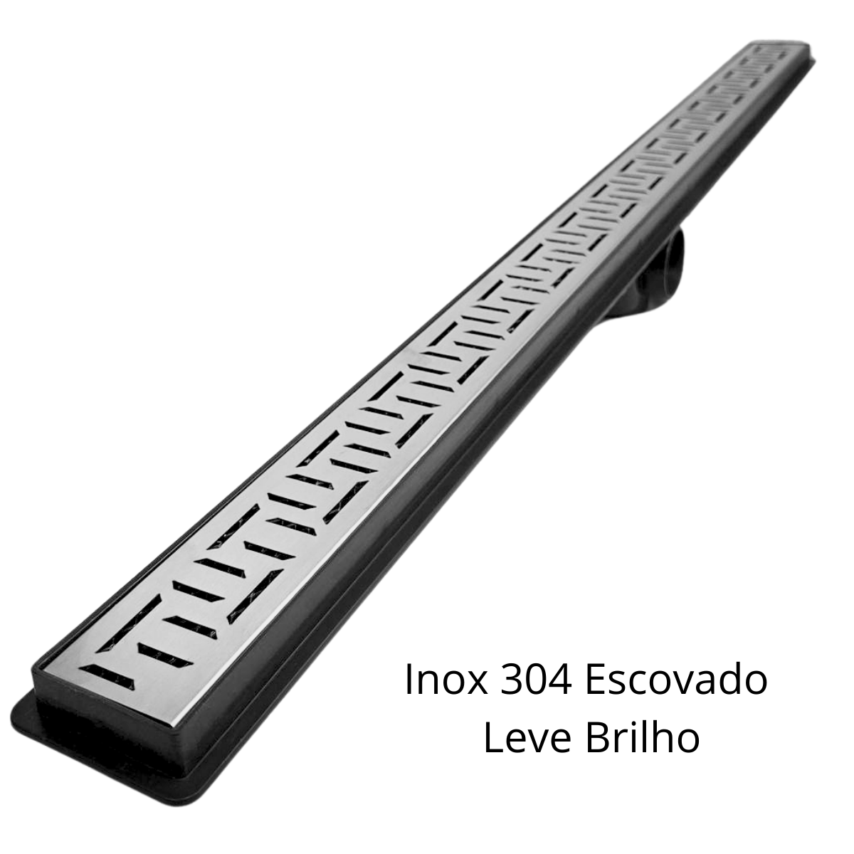 Ralo Linear 5x70 Banheiro Inox Oriente Coletor Preto Saídas 40mm com Tela (5cm X 70cm) - 5