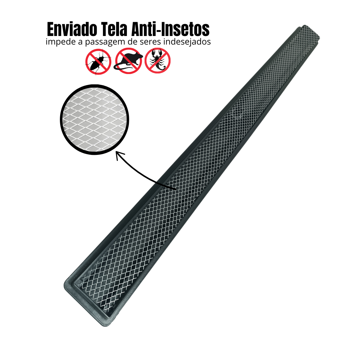 Ralo Linear 5x70 Banheiro Inox Oriente Coletor Preto Saídas 40mm com Tela (5cm X 70cm) - 4